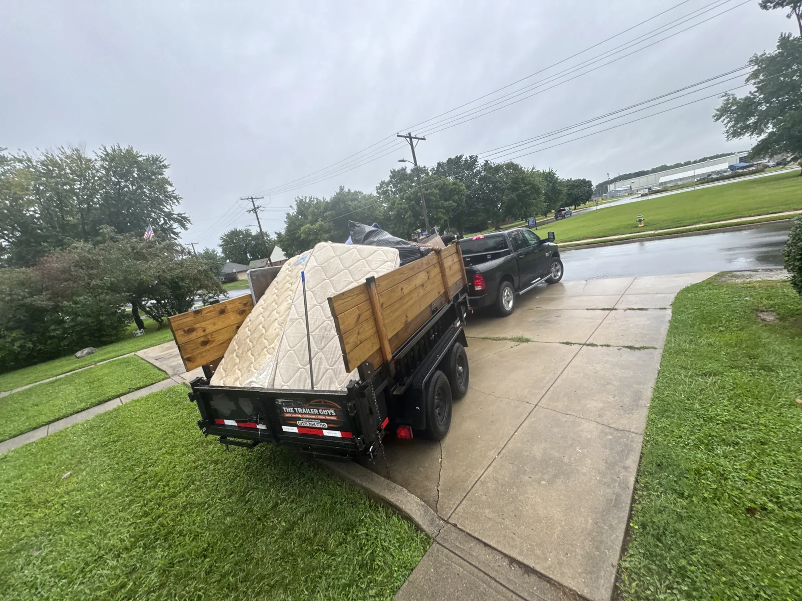 Loaded trailer after a haul
